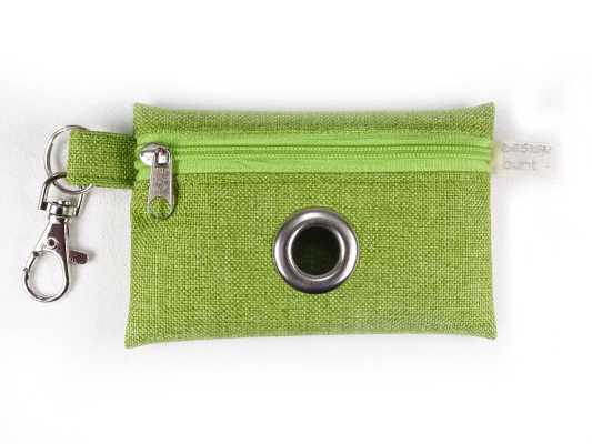 Preview: Täschchen für Hundekotbeutel, Outdoorstoff wasserfest, dunkelblau, große Öse, by BuntMixxDESIGN